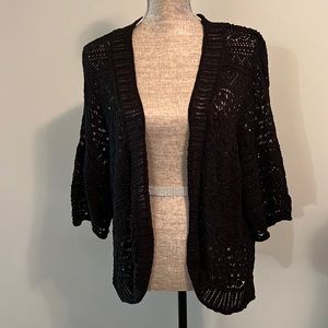 JM Collection Women | Size 2X | Black | Knit Cardigan | 3/4 Sleeves